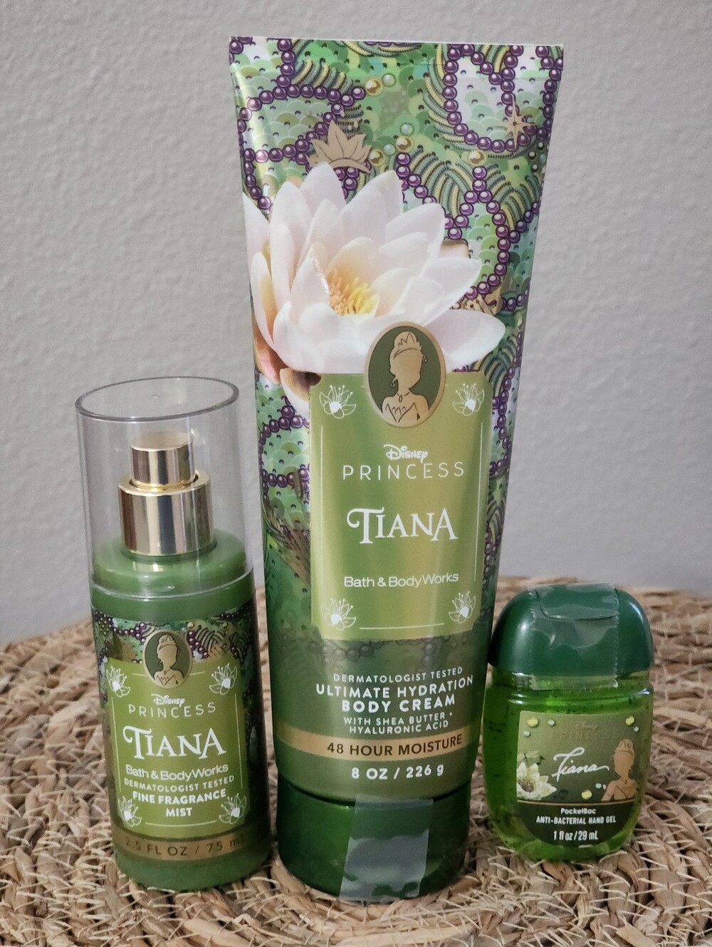 DISNEY x Bath & Body Works Princess Tiana Set Body Cream Pocketbac Mist RETIRED